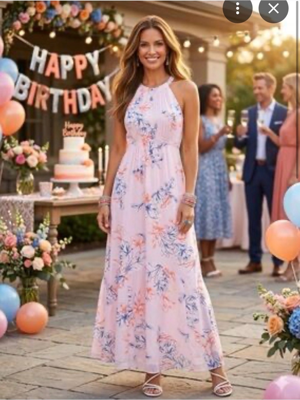 Pink Floral Halter Maxi Dress - A Pea in the Pod